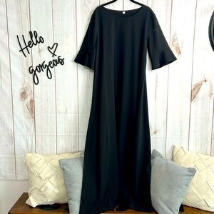 Long ankle length black dress size large